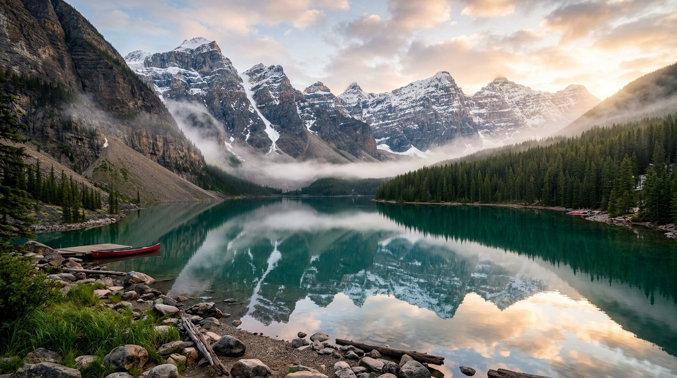 Alpine Lake & Mountain — AI generated landscape image